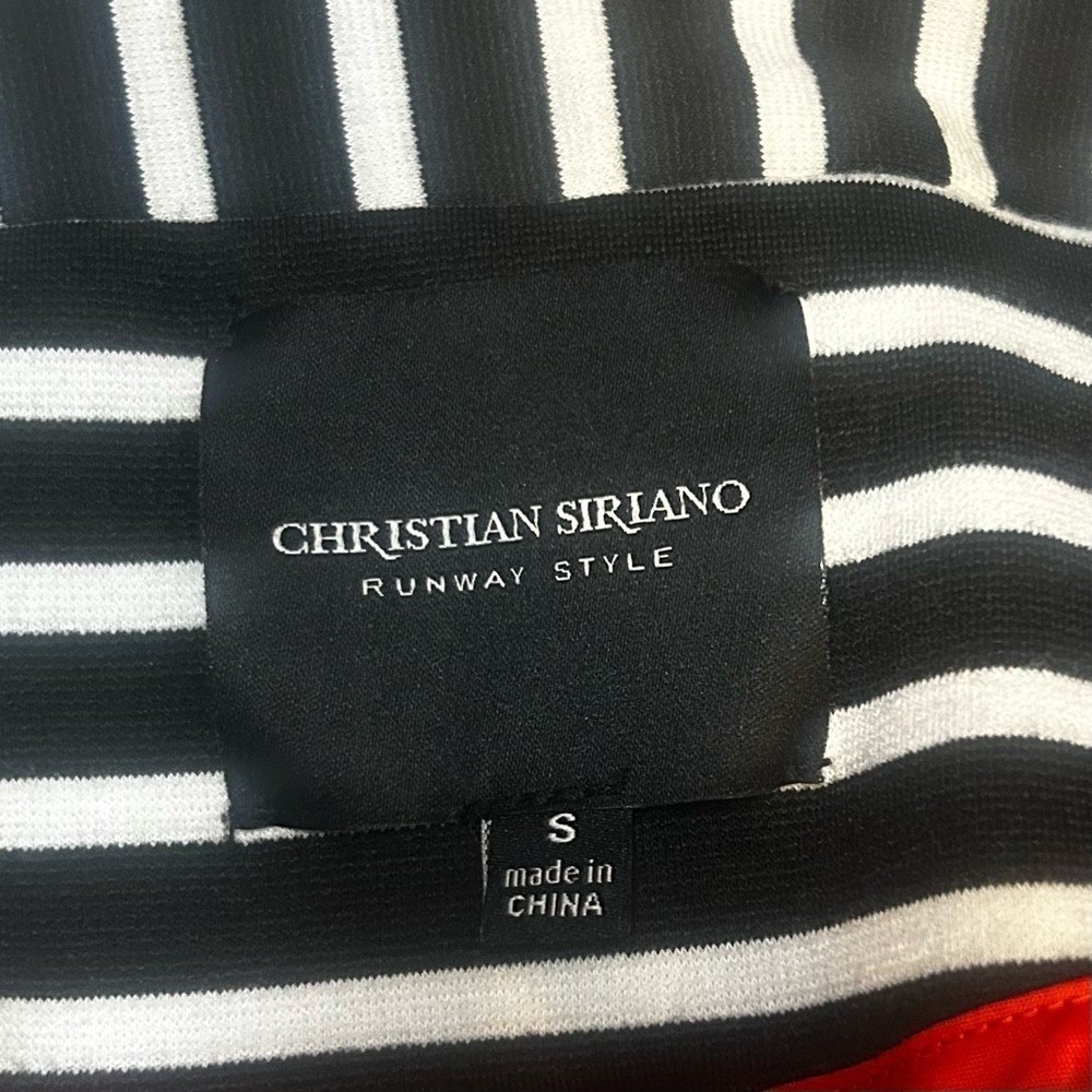 Christian Siriano Runway Style Black White Striped Blazer 3/4 Sleeve SCCS4002 S - Picture 6 of 7
